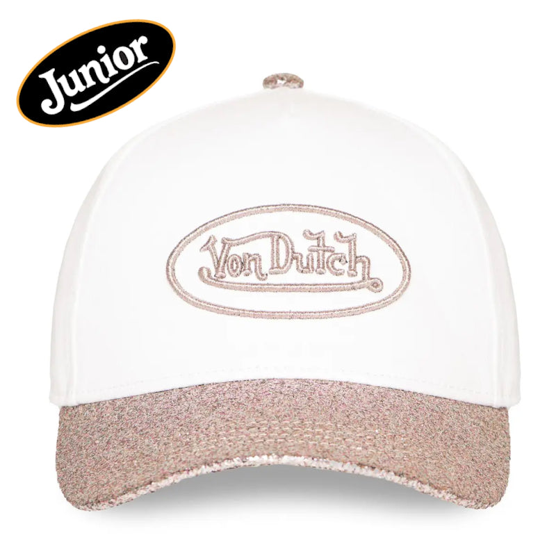 Von Dutch Junior Glitter Rose Gold White Baseball