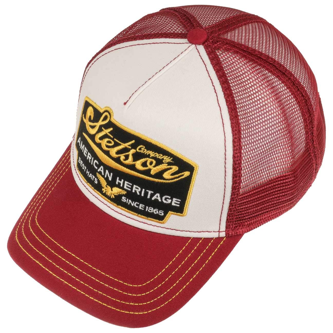 Stetson American Heritage Trucker White/Bordeaux