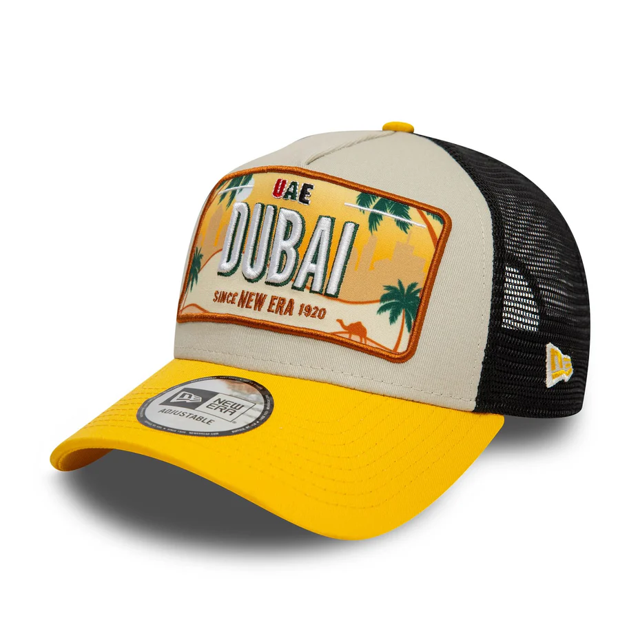 New Era Dubai License Plate Yellow Cream 9FORTY A-Frame