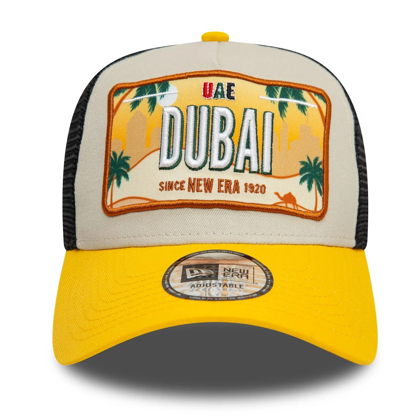 New Era Dubai License Plate Yellow Cream 9FORTY A-Frame