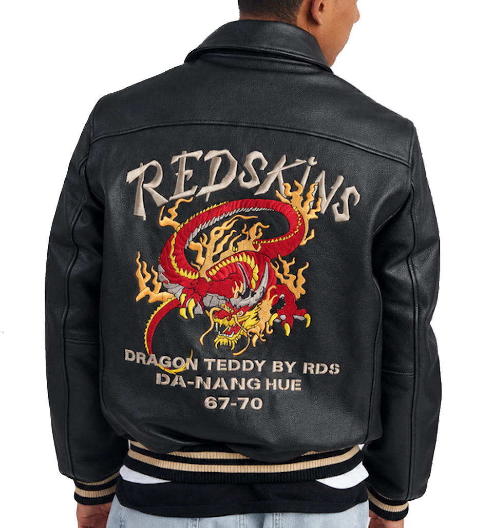 REDSKINS - DRAGON COHIBA Black Cowhide Leather Jacket