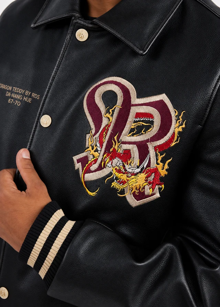 REDSKINS - DRAGON COHIBA Black Cowhide Leather Jacket