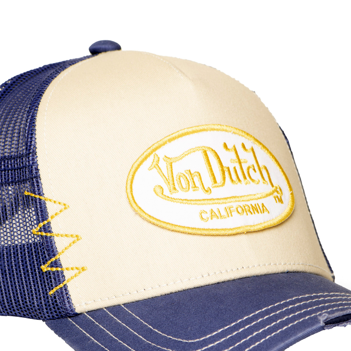 Von Dutch Blue Distressed Finish Trucker