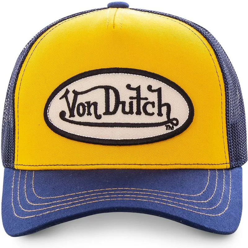 Von Dutch Yellow and Navy Blue Trucker Hat