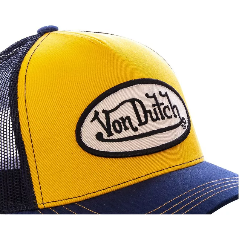 Von Dutch Yellow and Navy Blue Trucker Hat
