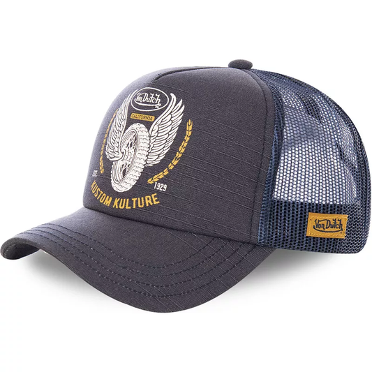 Von Dutch CREW10 Grey and Blue Trucker Hat