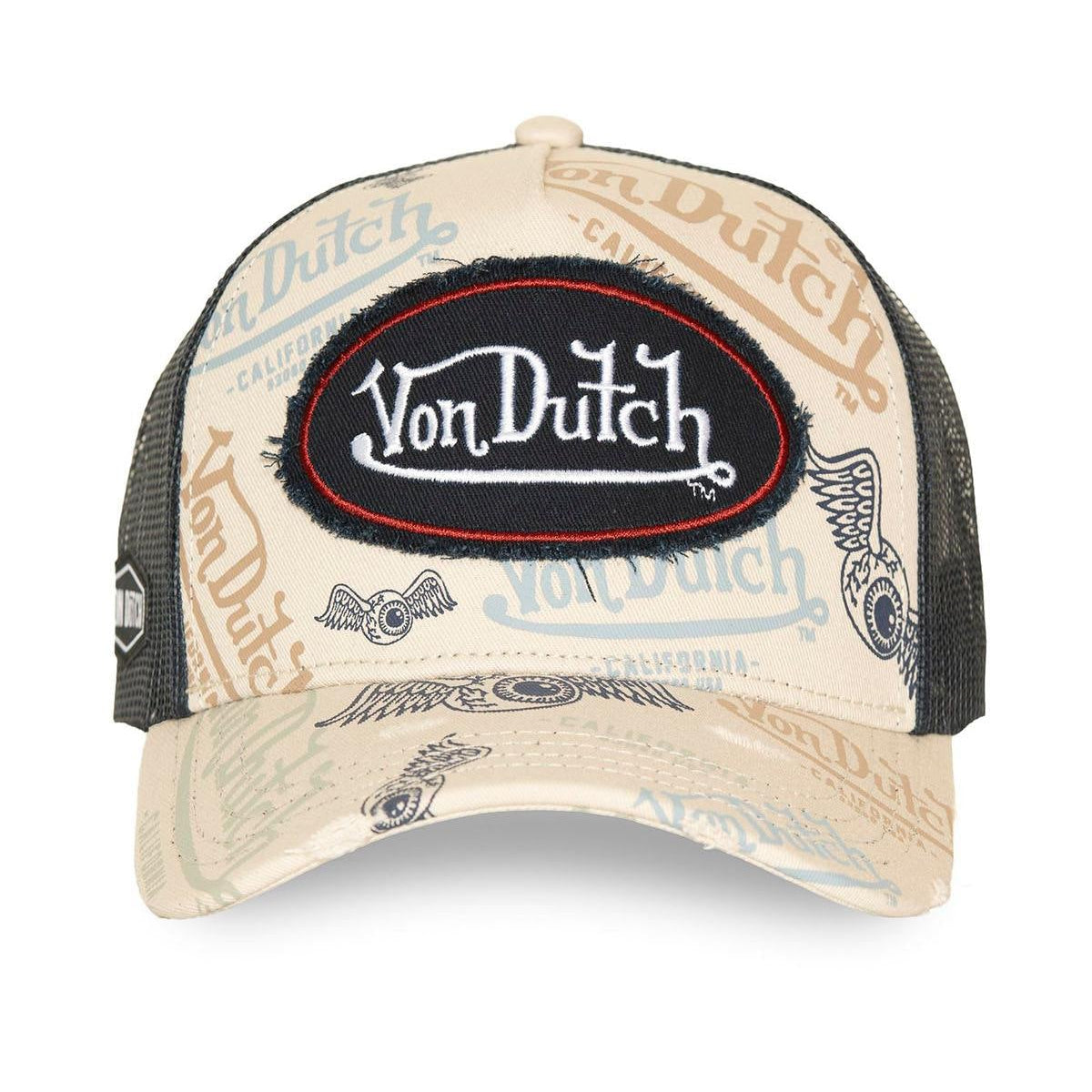 Von Dutch Cafe11 Distressed Beige Black Trucker