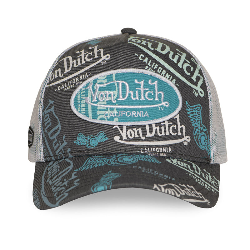 Von Dutch Cafe Grey Turquoise Denim Trucker