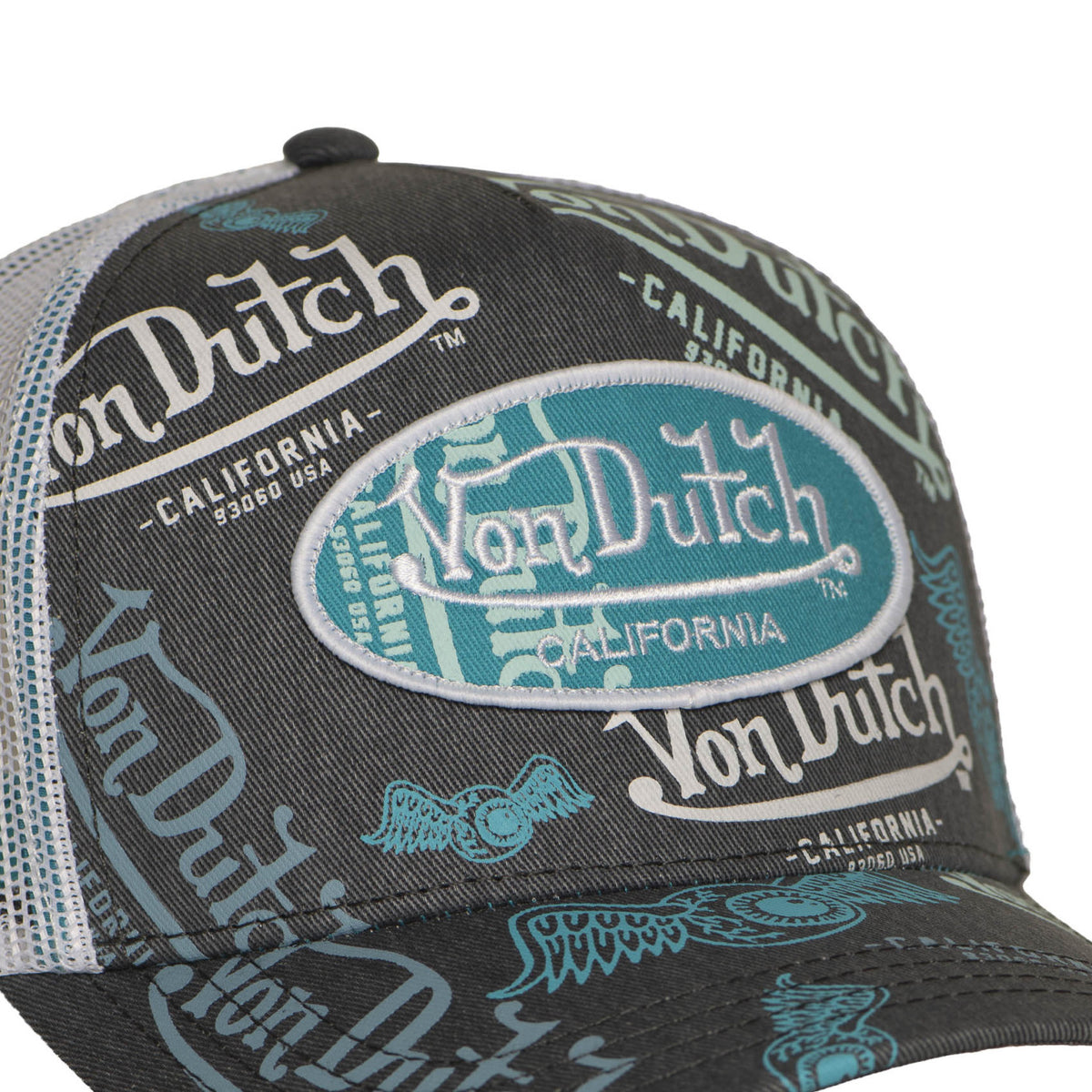 Von Dutch Cafe Grey Turquoise Denim Trucker