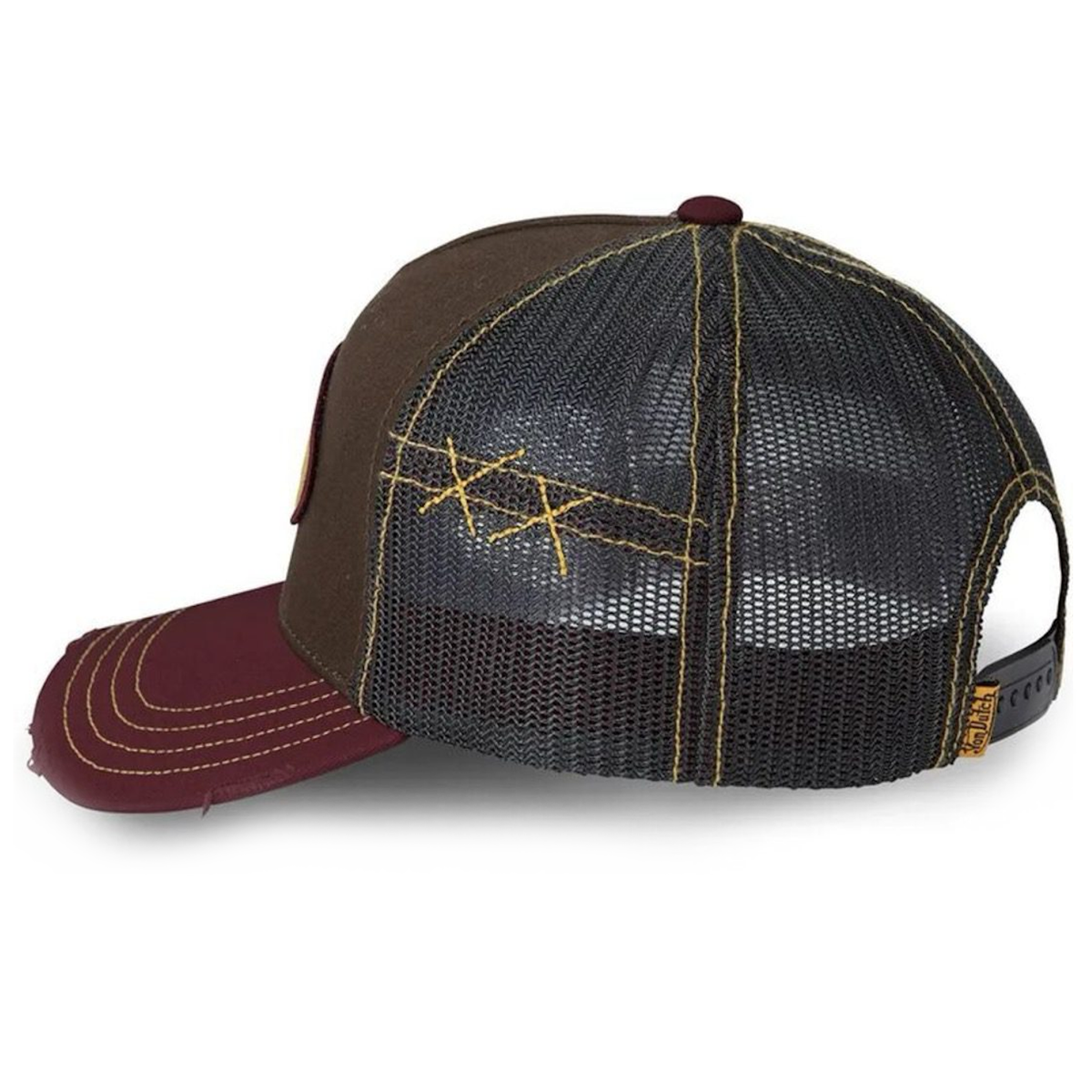 Von Dutch Distressed BLBR Brown Maroon Trucker