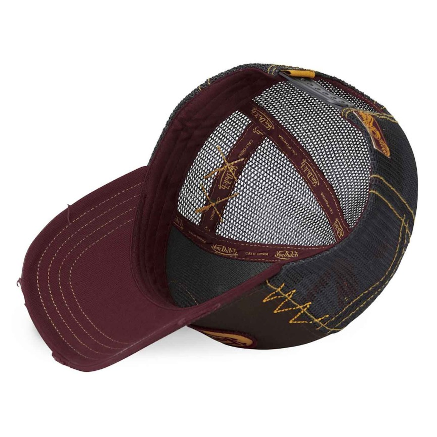 Von Dutch Distressed BLBR Brown Maroon Trucker