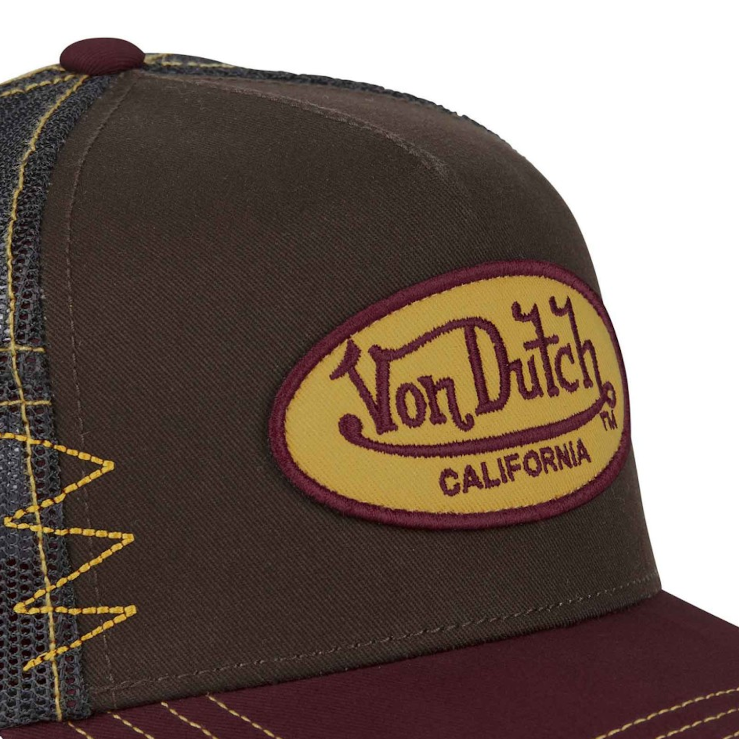 Von Dutch Distressed BLBR Brown Maroon Trucker