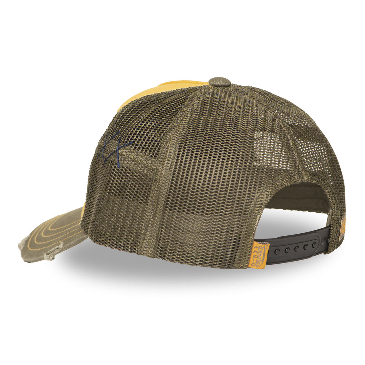 Von Dutch Distressed Mustard Kaki Trucker
