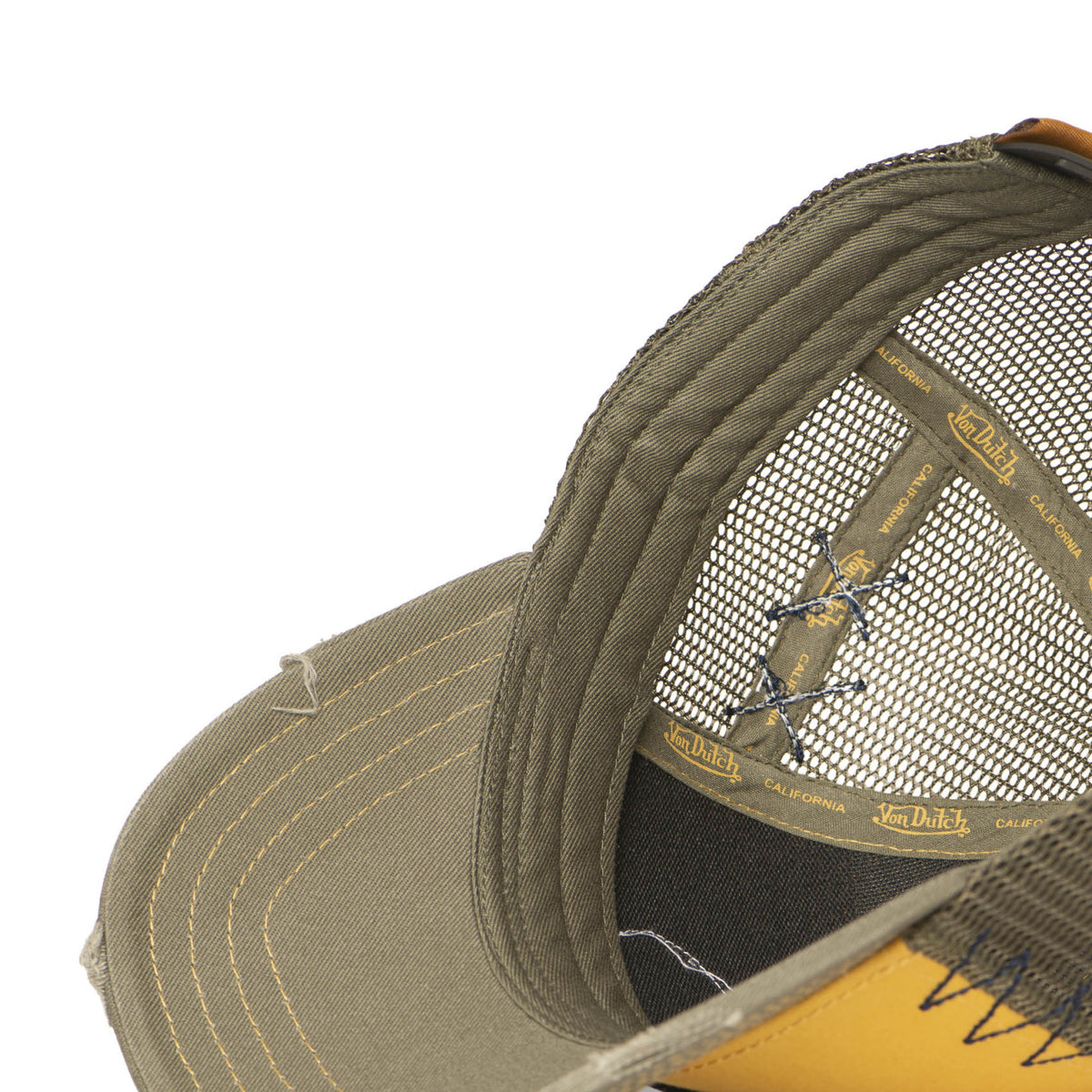 Von Dutch Distressed Mustard Kaki Trucker