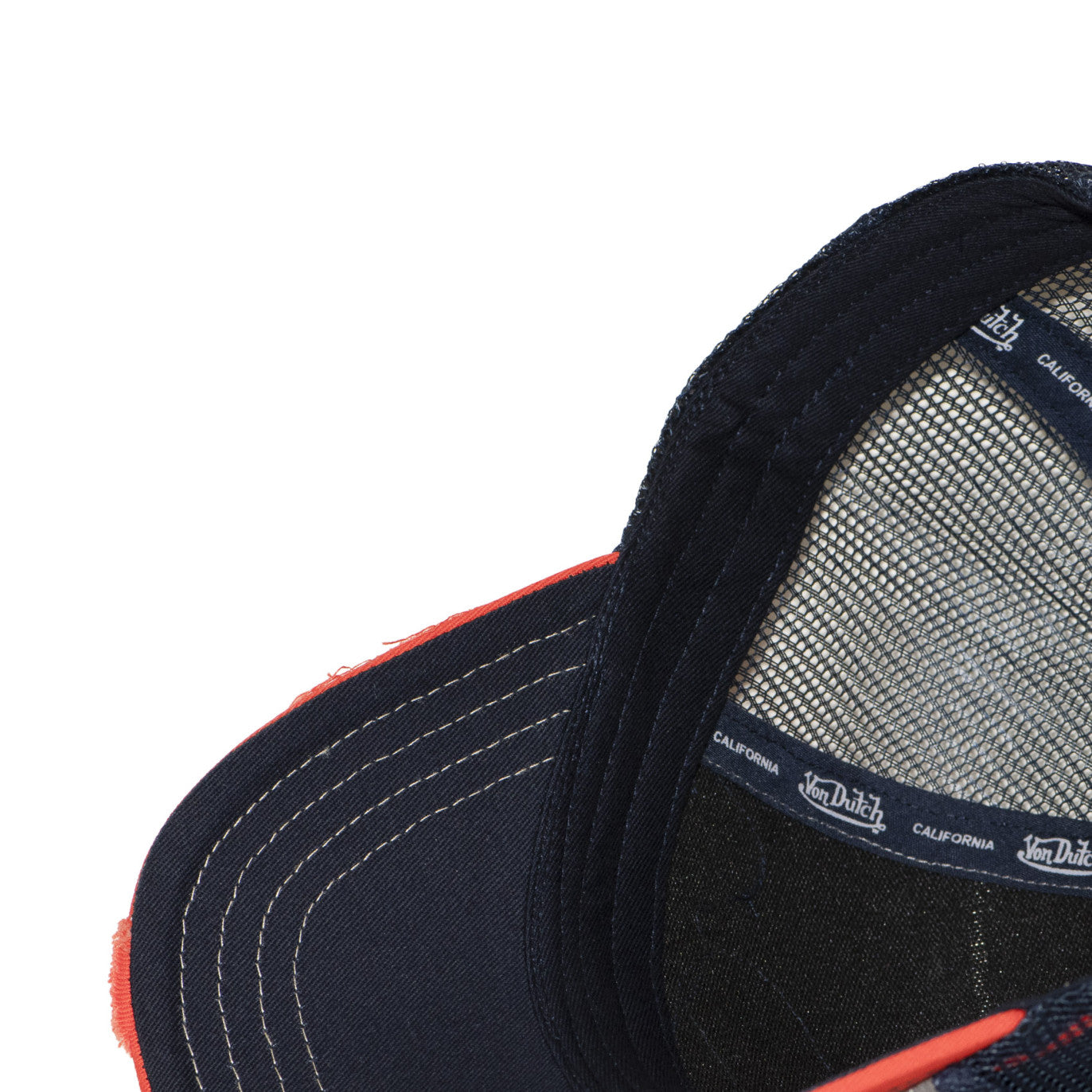 Von Dutch Patches18 Skull Distressed Bright Orange Grey Trucker