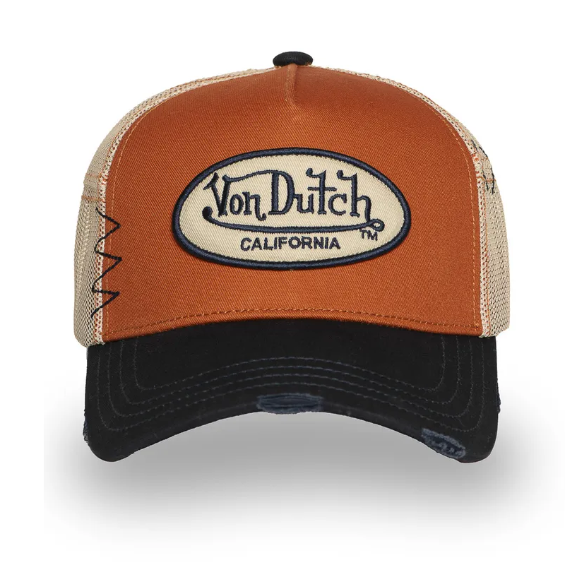 Von Dutch Distressed USED07 Orange Mustard Navy Trucker