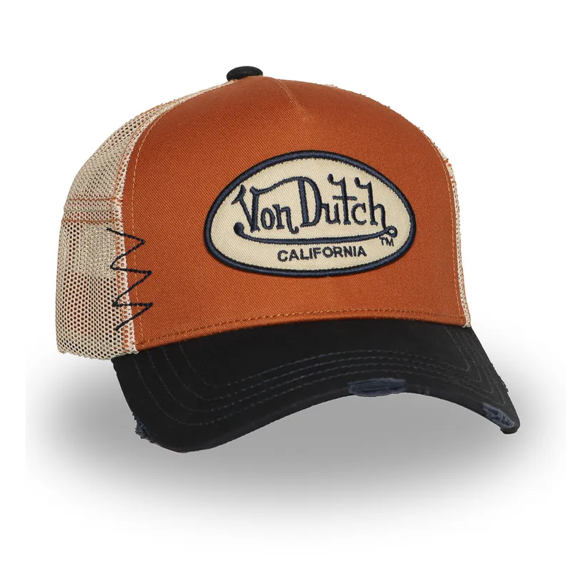 Von Dutch Distressed USED07 Orange Mustard Navy Trucker