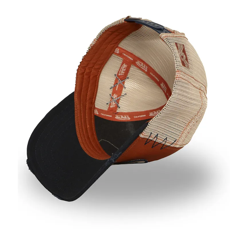 Von Dutch Distressed USED07 Orange Mustard Navy Trucker