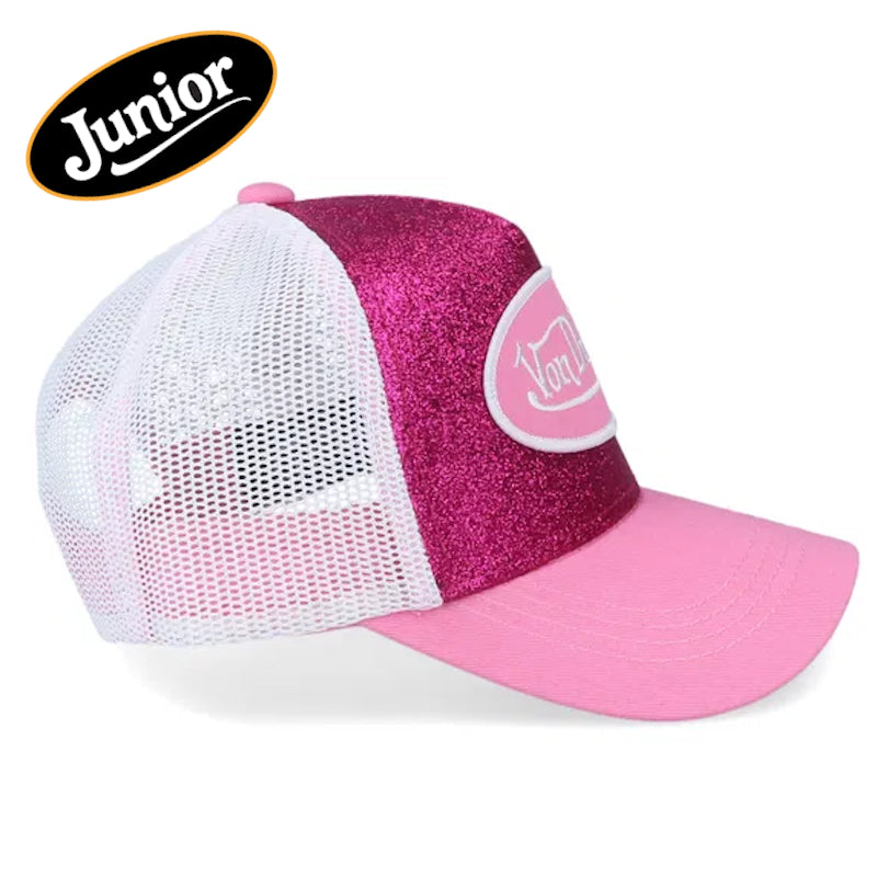 Von Dutch Junior Glitter Pink White Trucker