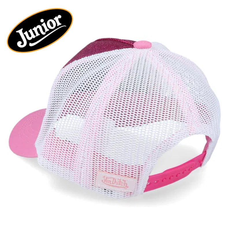 Von Dutch Junior Glitter Pink White Trucker