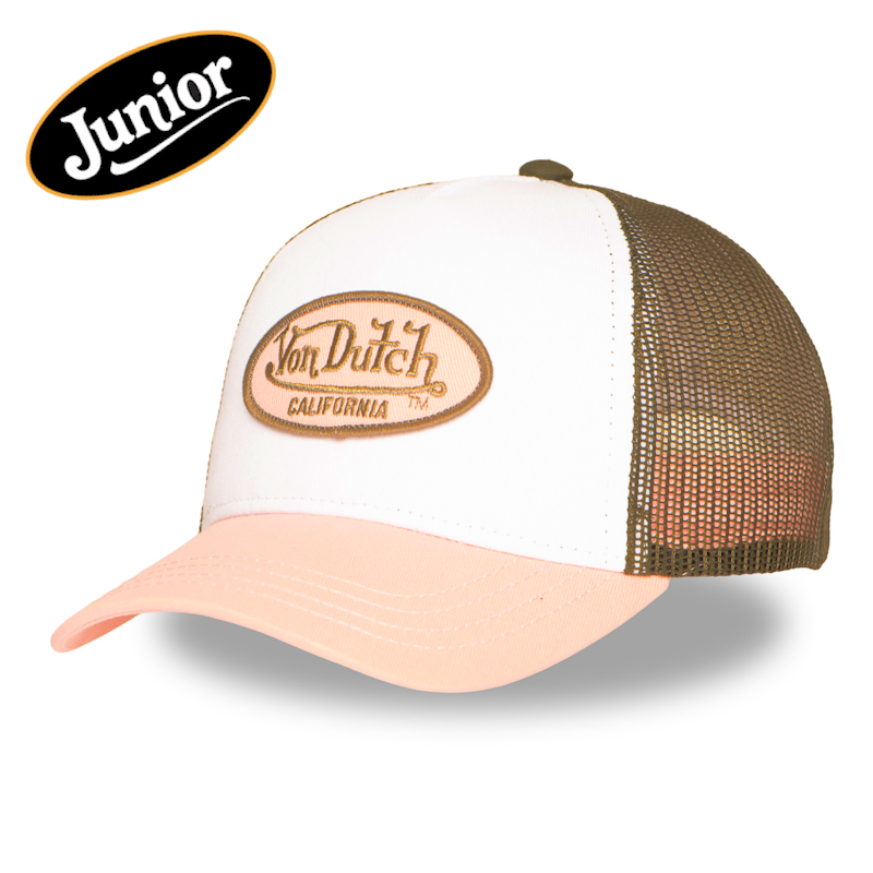 Von Dutch Junior Pink Brown Trucker Silicone Velcro Closure