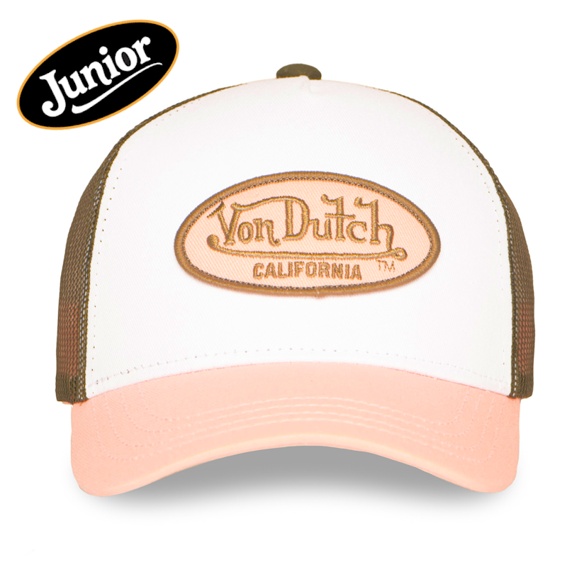 Von Dutch Junior Pink Brown Trucker Silicone Velcro Closure