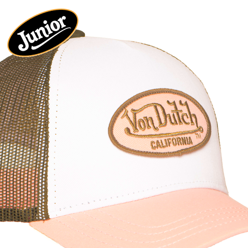 Von Dutch Junior Pink Brown Trucker Silicone Velcro Closure