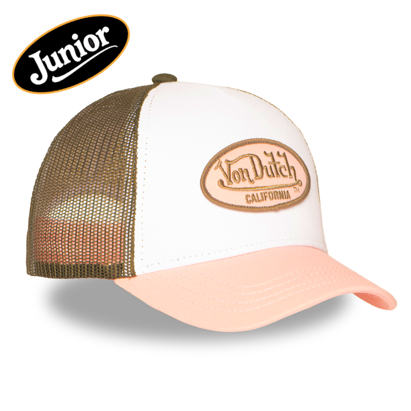 Von Dutch Junior Pink Brown Trucker Silicone Velcro Closure