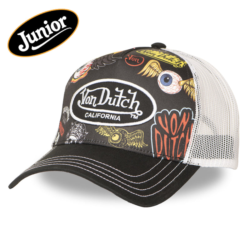 Von Dutch Junior Sublimation16 Black White Trucker