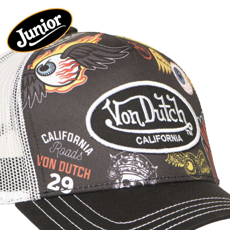 Von Dutch Junior Sublimation16 Black White Trucker