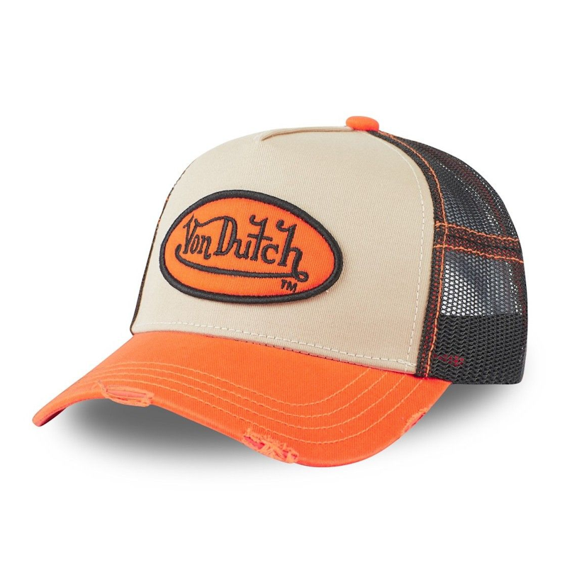 Von Dutch Orange Distressed Summer Trucker