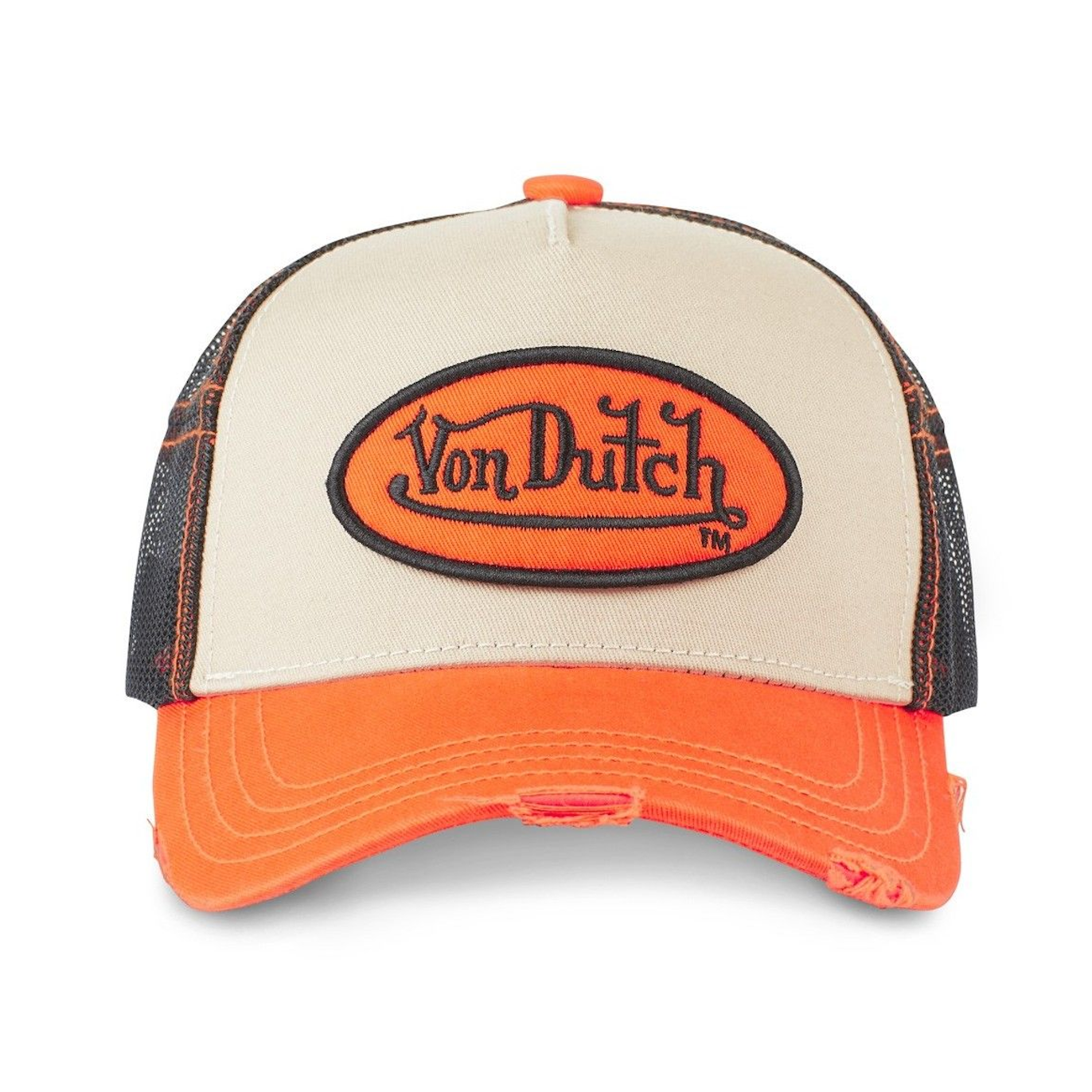 Von Dutch Orange Distressed Summer Trucker