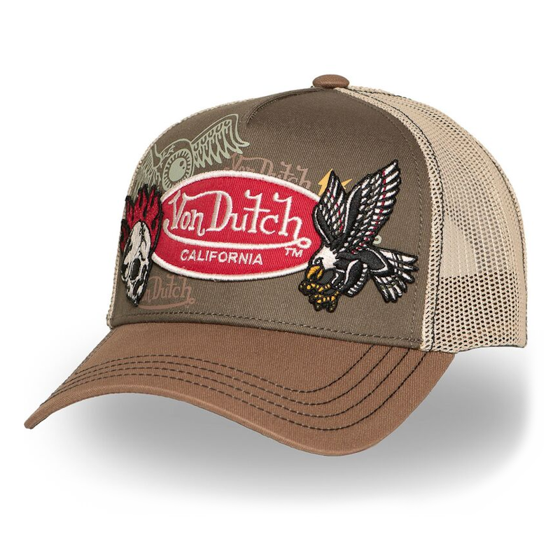 Von Dutch Skull Patches12 Brown Beige Trucker