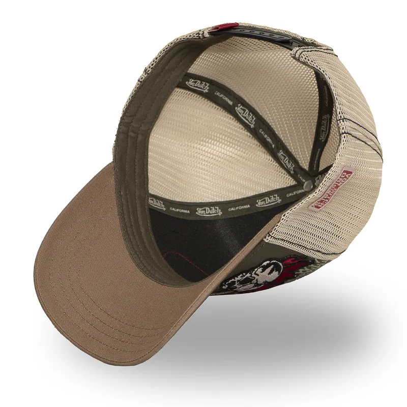 Von Dutch Skull Patches12 Brown Beige Trucker