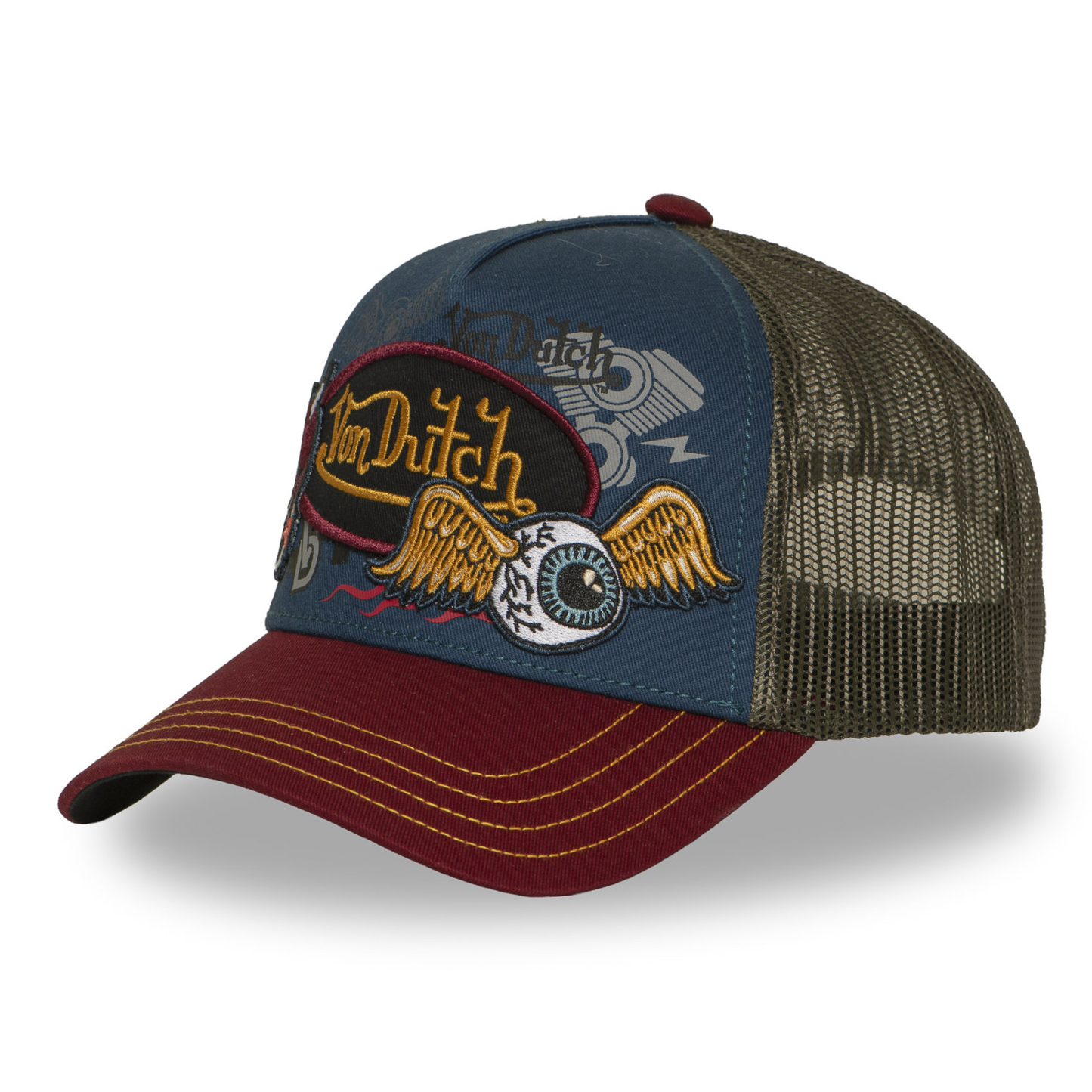 Von Dutch Cat Racer Parches20 Navy Bordeaux Trucker