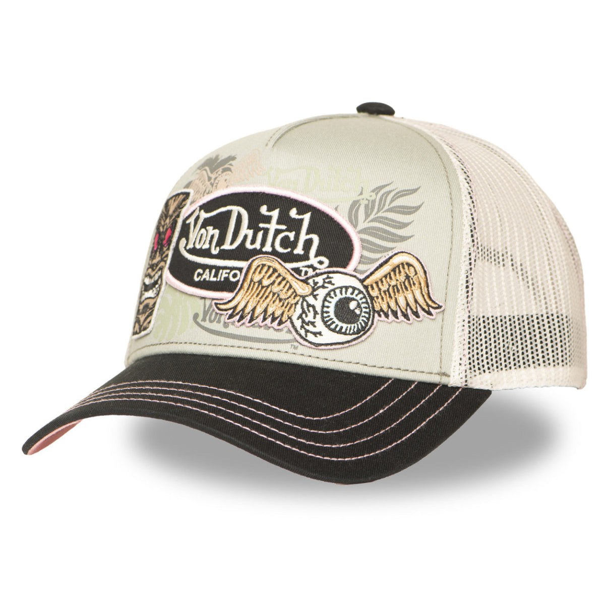 Von Dutch Patches13 Maui Totem Grey Green Pastel Trucker