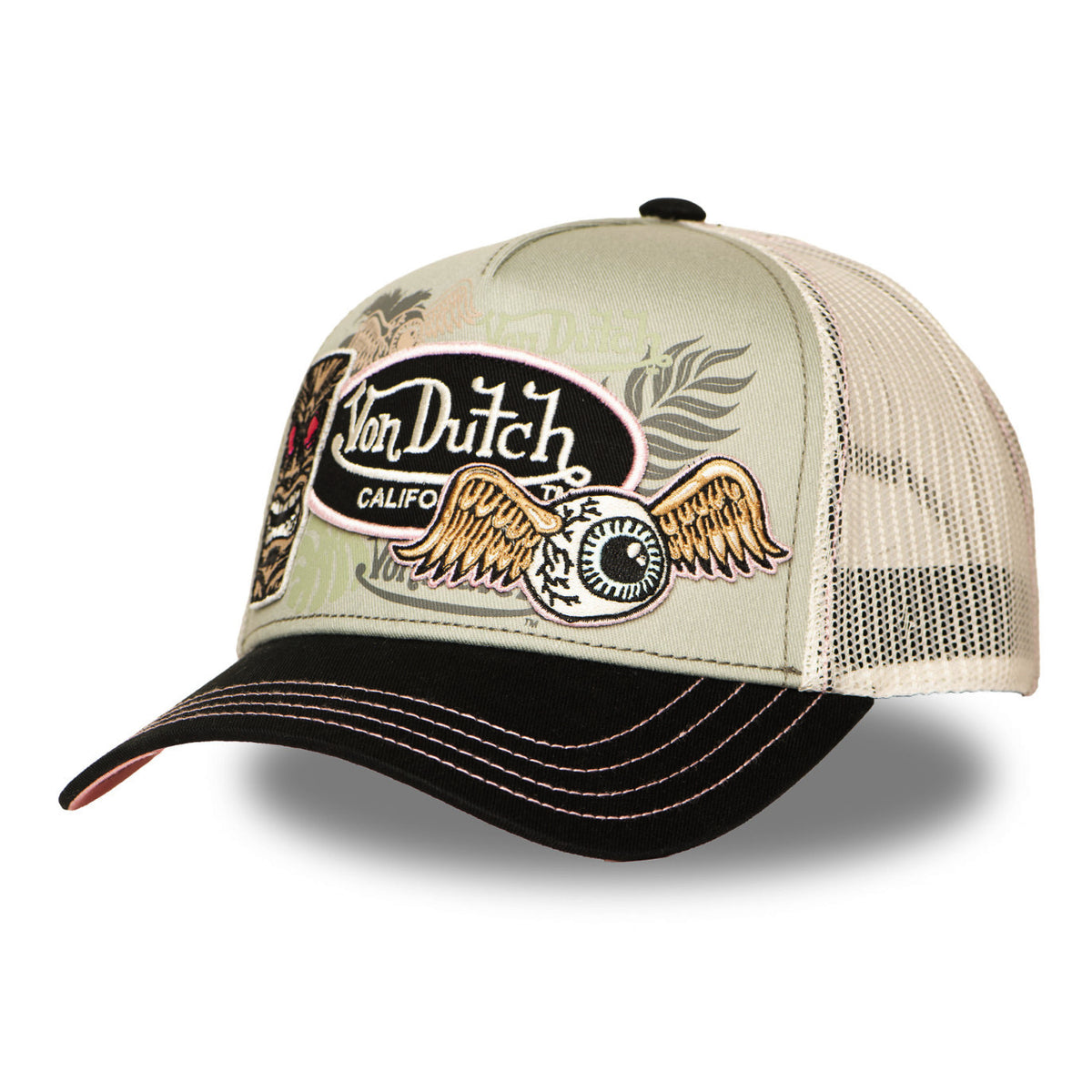 Von Dutch Patches13 Maui Totem Grey Green Pastel Trucker