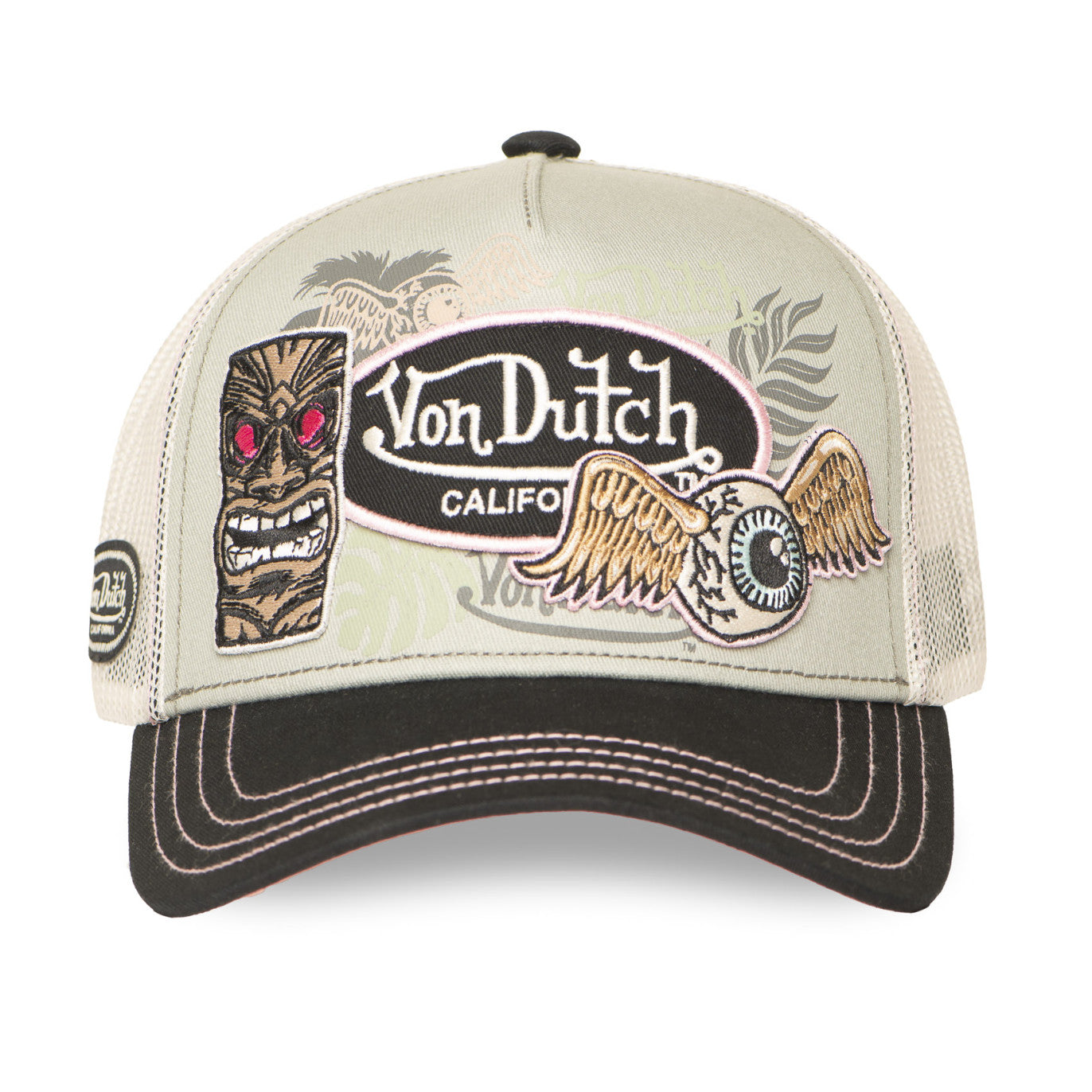 Von Dutch Patches13 Maui Totem Grey Green Pastel Trucker