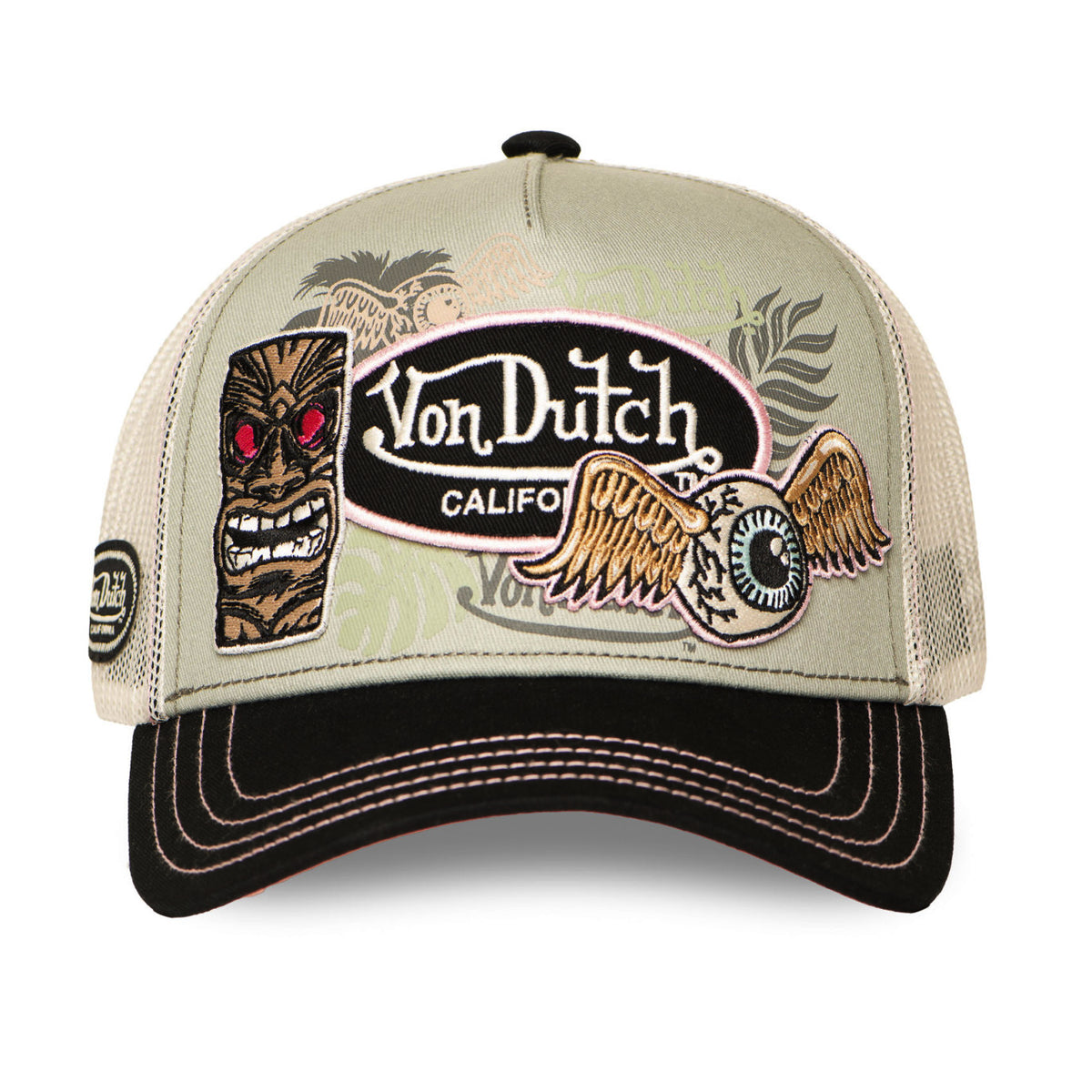 Von Dutch Patches13 Maui Totem Grey Green Pastel Trucker