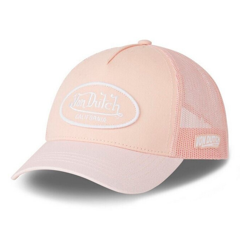 Von Dutch Women Light Pink Logo Glitter Visor Trucker