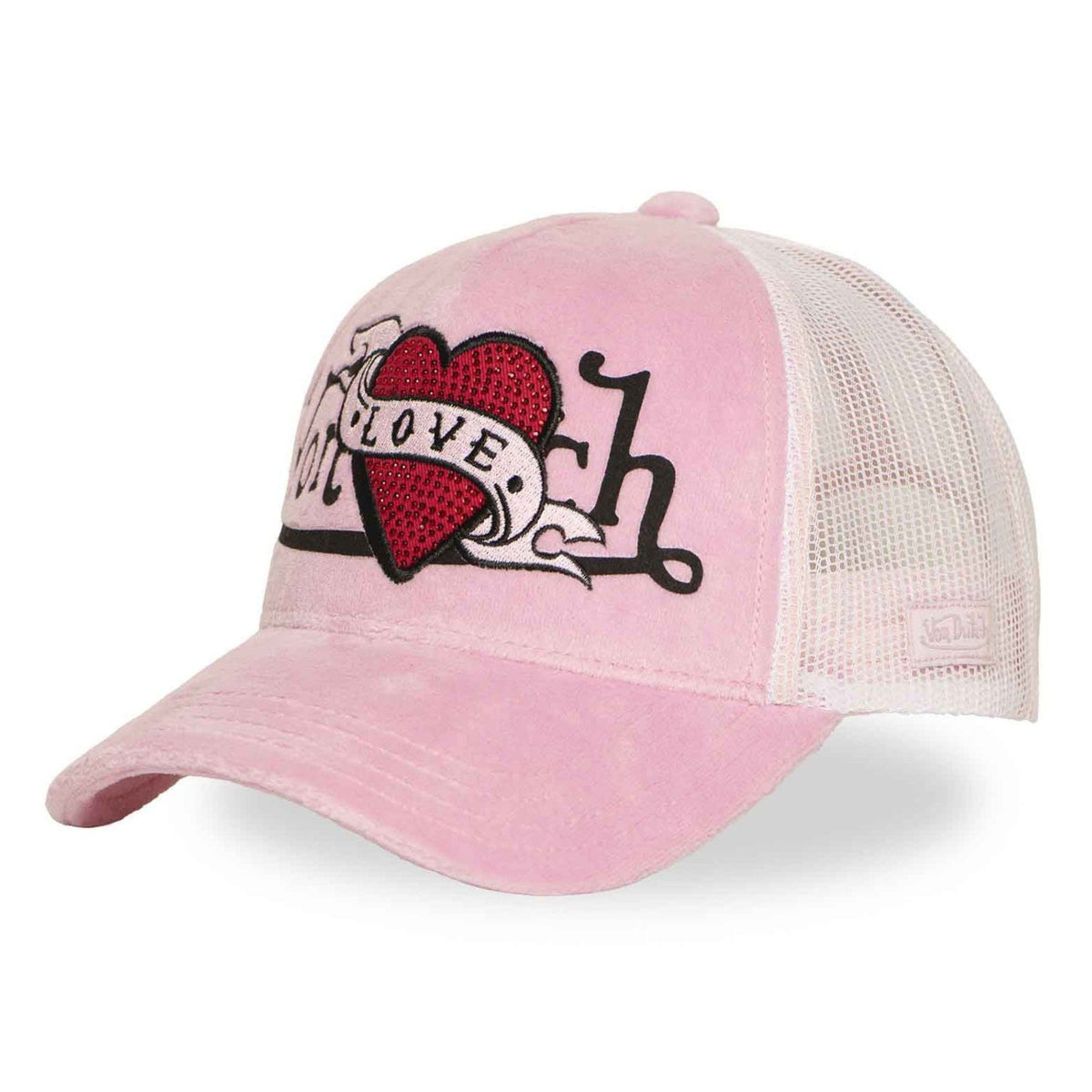 Von Dutch Women Velvet Pink "LOVE" Trucker