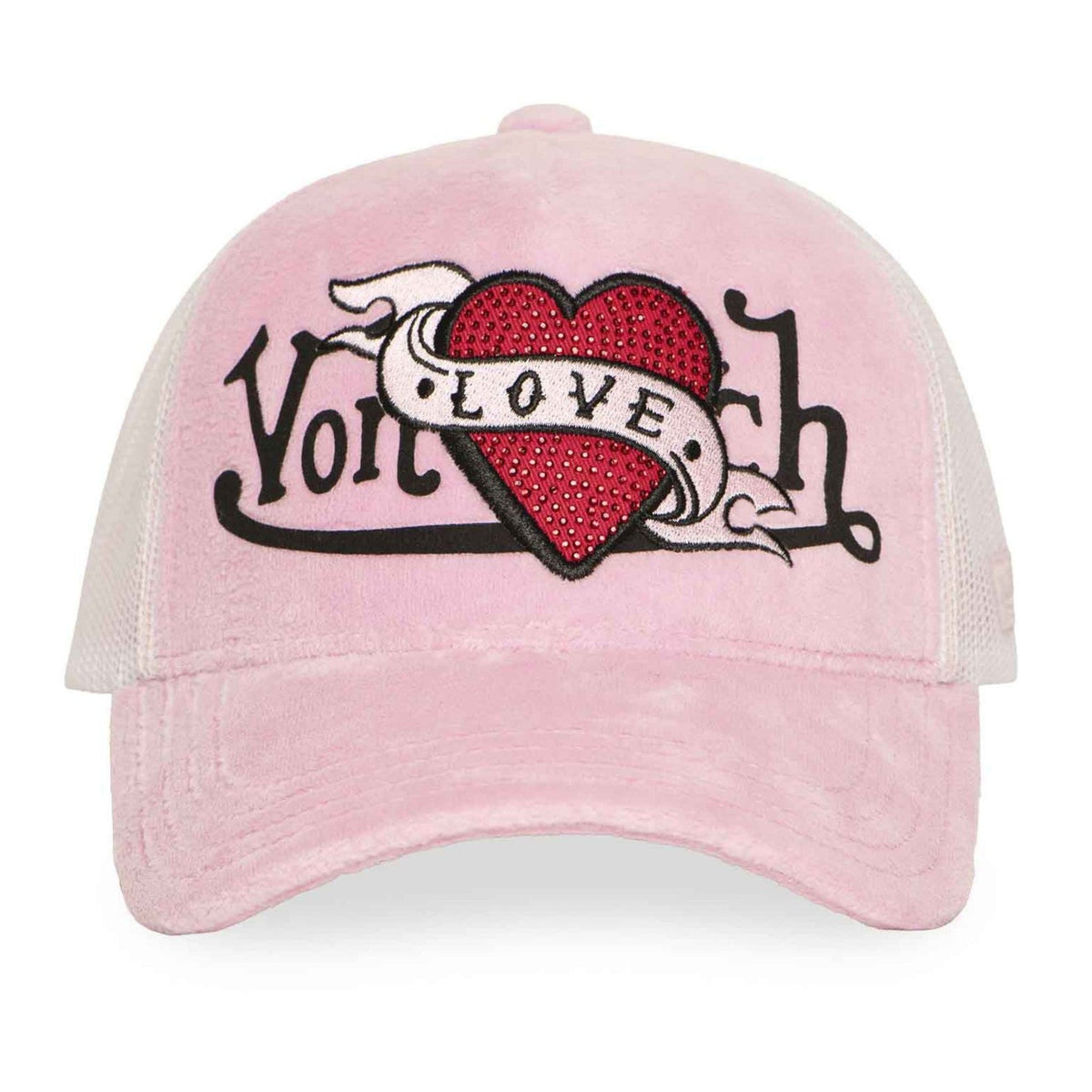 Von Dutch Women Velvet Pink "LOVE" Trucker