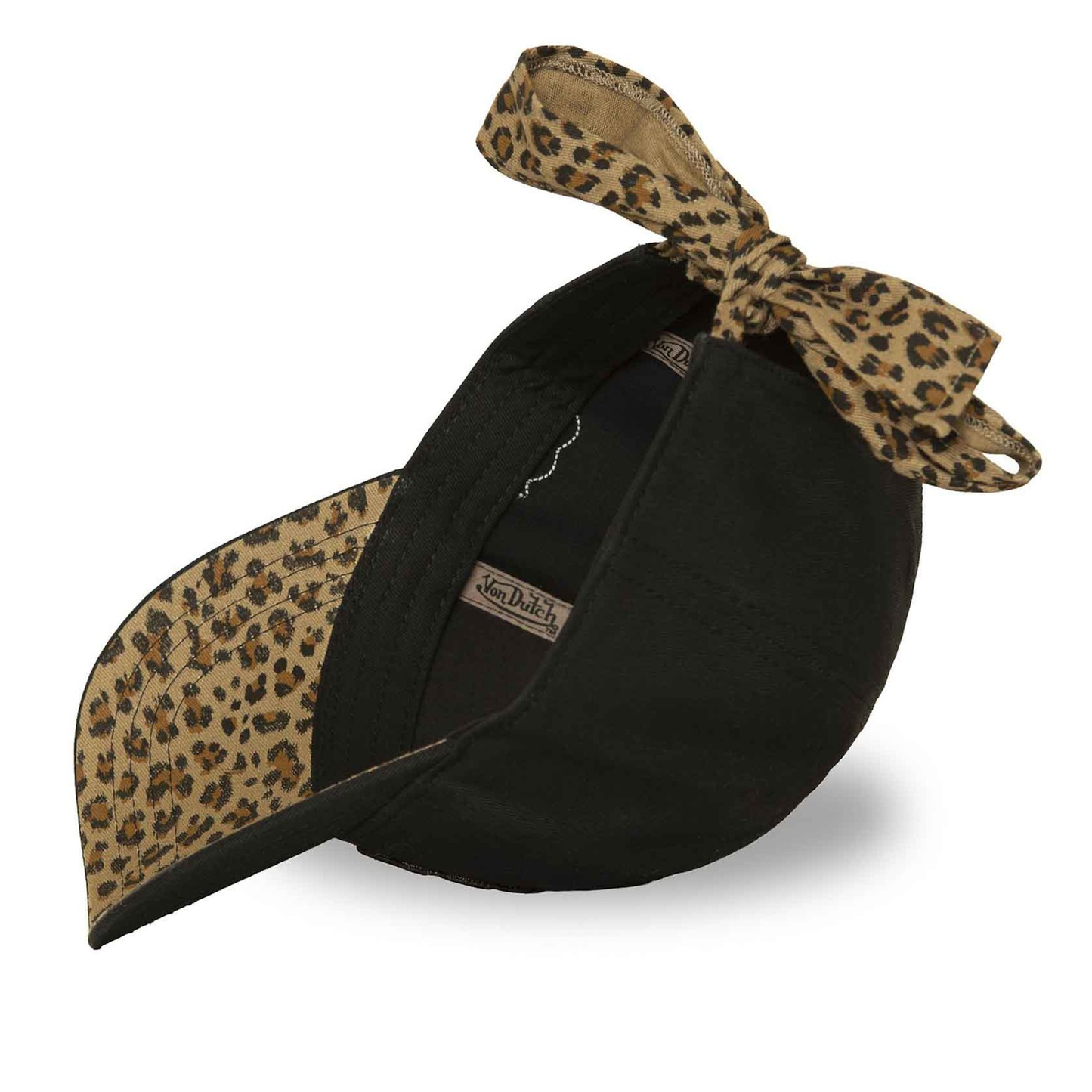 Von Dutch Women's Leopard Bow Black Baseball Cap