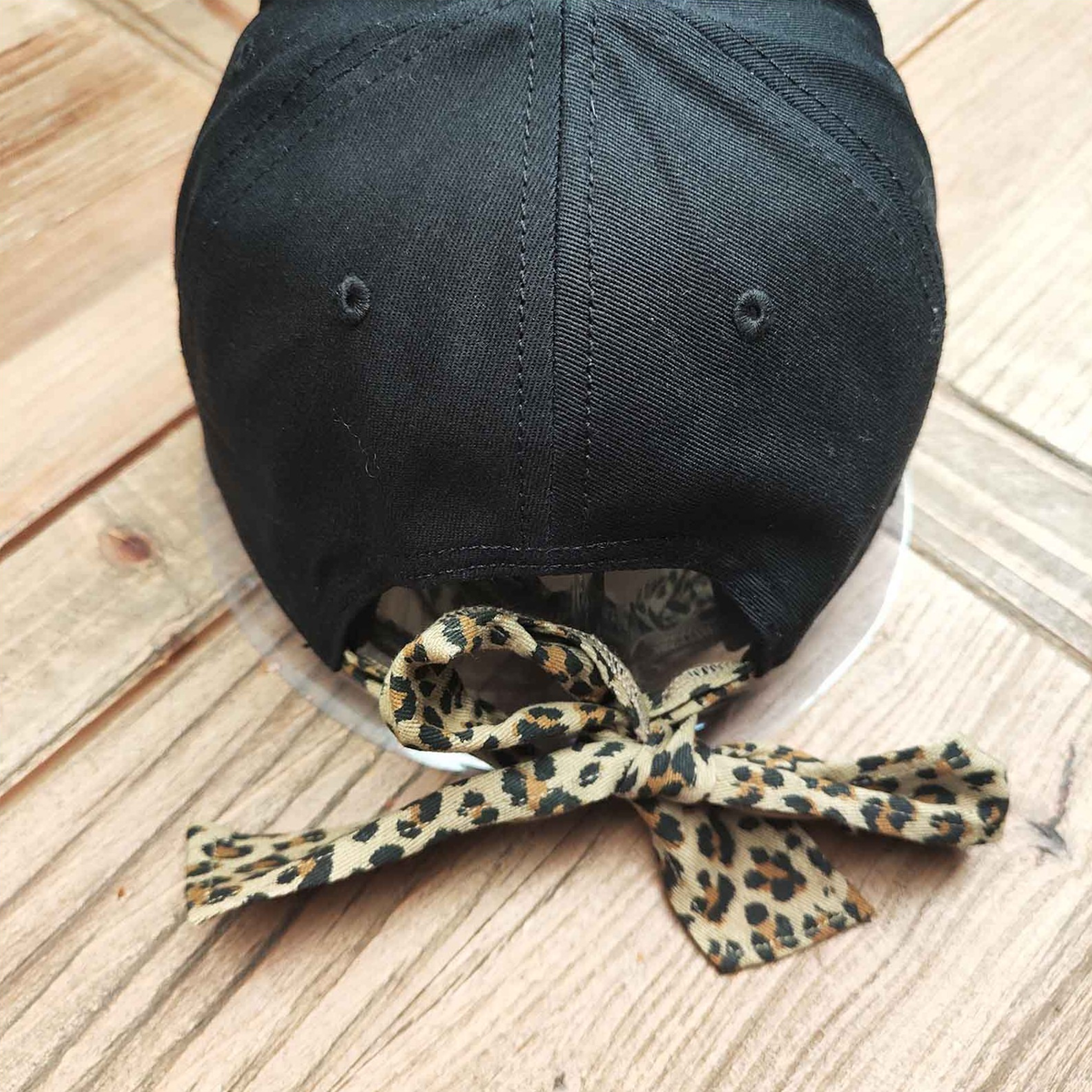 Von Dutch Women's Leopard Bow Black Baseball Cap