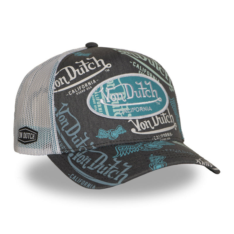 Von Dutch Cafe Grey Turquoise Denim Trucker