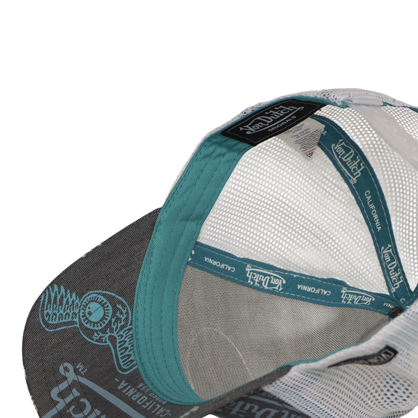 Von Dutch Cafe Grey Turquoise Denim Trucker