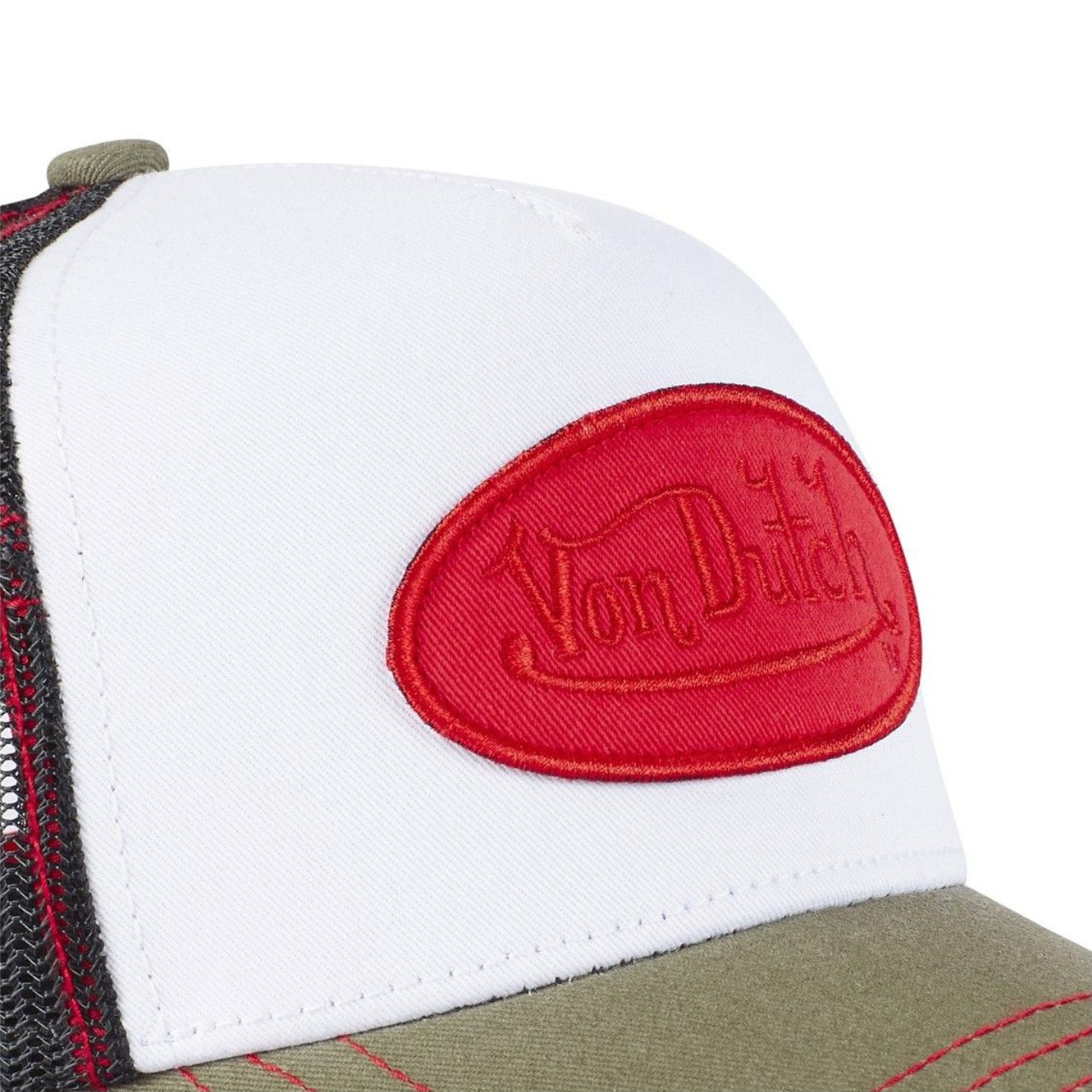 Von Dutch Distressed Summer White Kaki Trucker