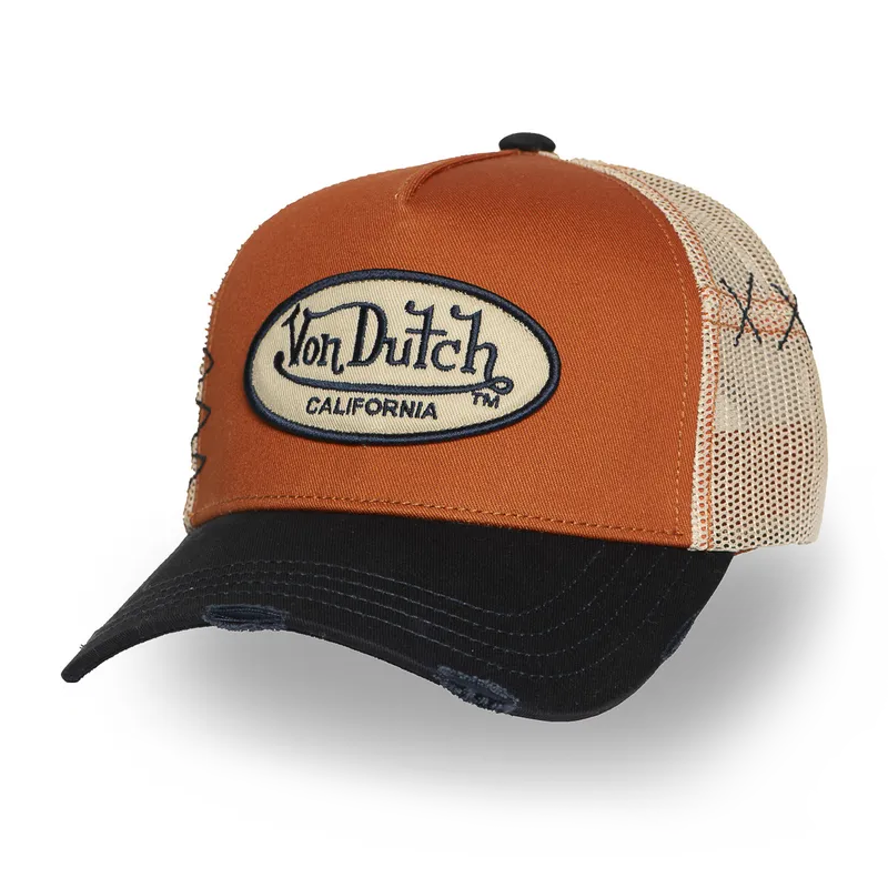 Von Dutch Distressed USED07 Orange Mustard Navy Trucker