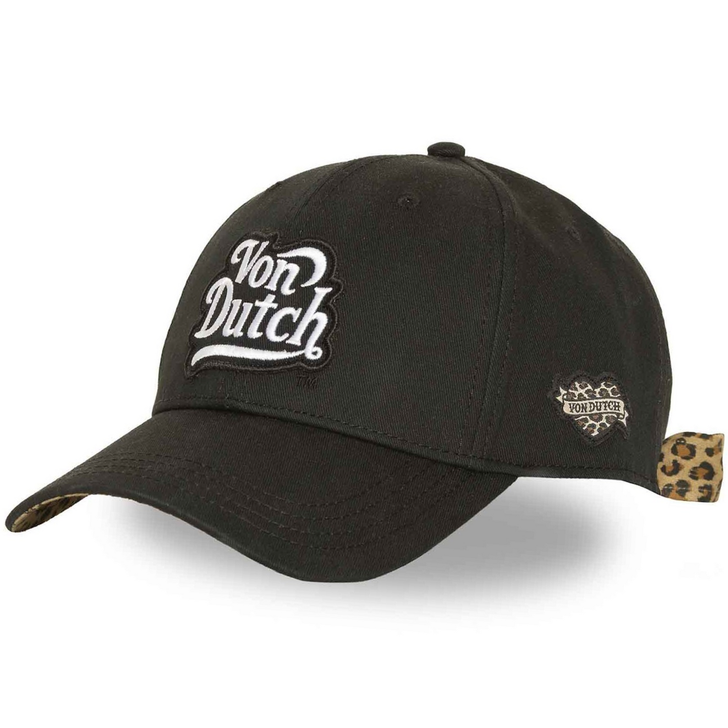 Von Dutch Women's Leopard Bow Black Baseball Cap