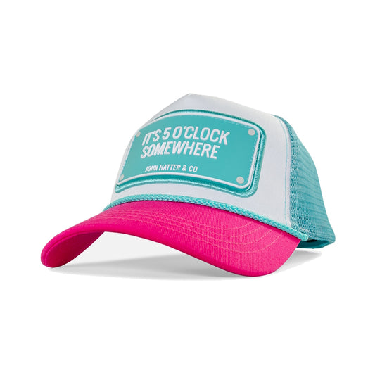 John Hatter & CO - RUBBER - IT´S 5 O´CLOCK SOMEWHERE - WHITE PINK BLUE